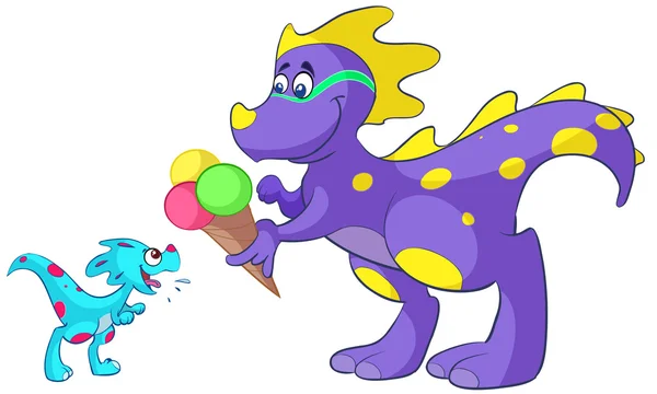 Dino _ baby _ ijs _ 01 — Vector de stock