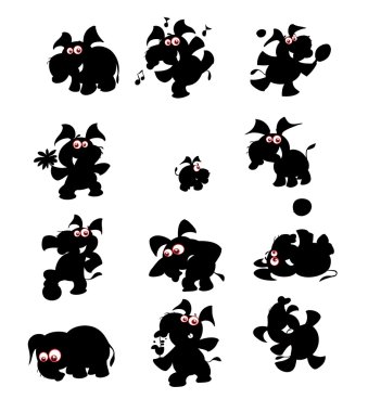 Eğlence topluluğu fil siluet