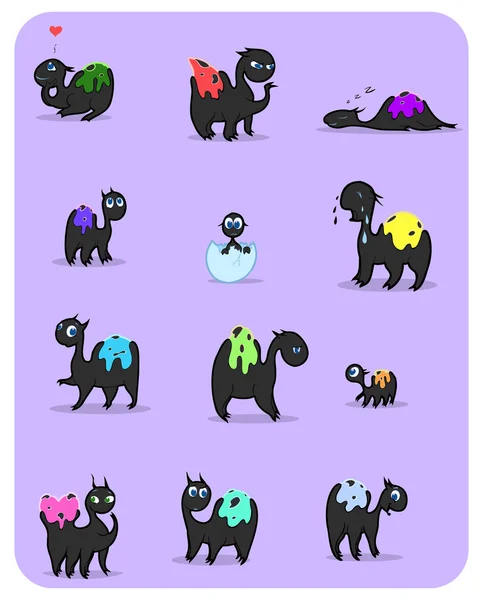 Fun fantasy creature set — Stock Vector