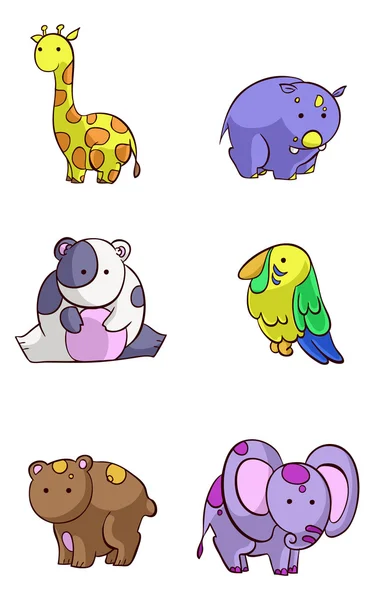 Animales de safari lindo — Vector de stock