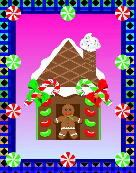 Natal Gingerbread House 3 — Vetor de Stock