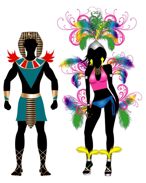 Carnival Silhouette Coppia variopinta — Foto Stock