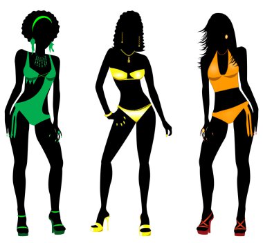 Swimsuit Silhouettes 2 clipart