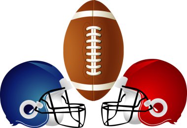 raster sürüm illüstrasyon kask ile bir futbol tasarım.