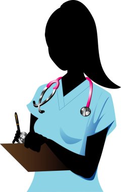 Kadın doktor (hemşire raster sürümü)