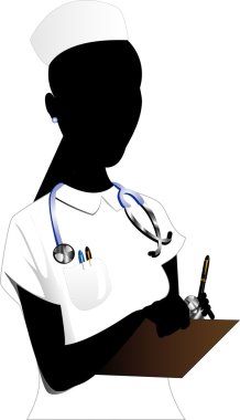Kadın doktor (hemşire raster sürümü)