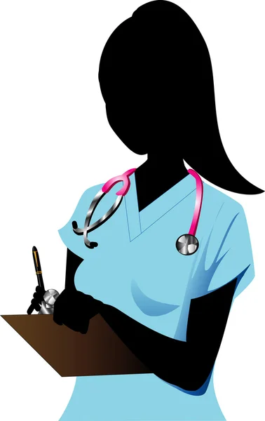 Растрової версії жінка лікар (медсестра) — стоковий вектор