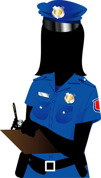Versione più veloce Illustrazione di una donna della polizia — Vettoriale Stock