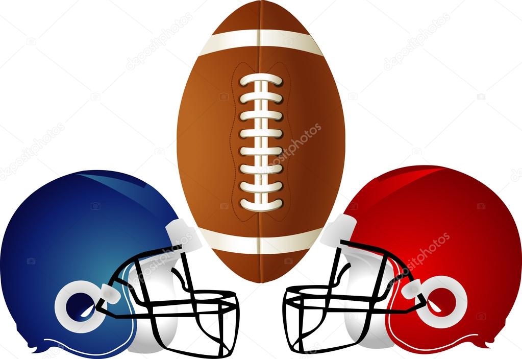 Raster version Illustration of a football design with helmets.