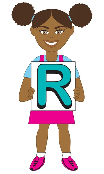 Letter R Girl — Stock Vector