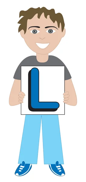 Letter L Boy — Stock Vector