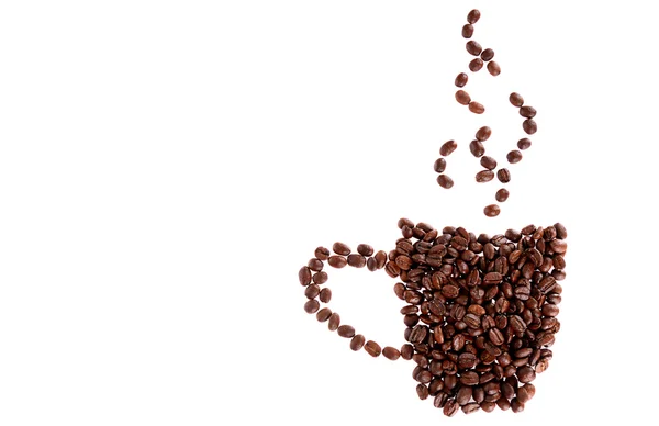 Кофе зерно изолированы на белом фоне — стоковое фото