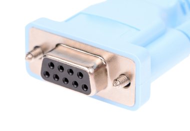 A serial communications connector marked RS 232 clipart