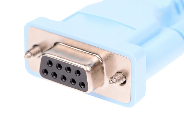 A serial communications connector marked RS 232 — Stock Photo, Image