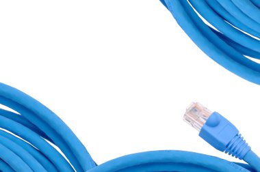 bilgisayar kablo çerçeve üzerinde beyaz izole