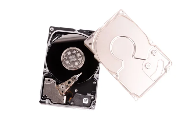 Dismanteled σκληρό δίσκο και κατσαβίδι σε άσπρο φόντο — Φωτογραφία Αρχείου