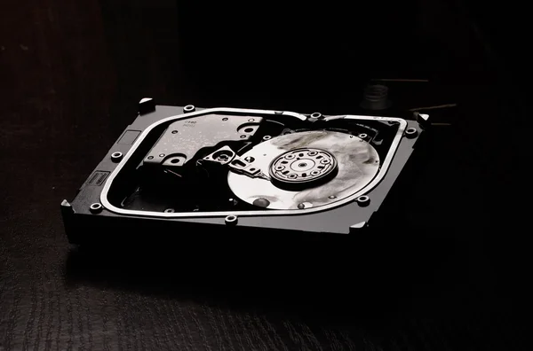 Opened hard disk after the fire — Stock Photo, Image