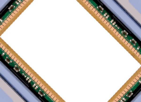 Border of computer memory module with white background — Stock Photo, Image