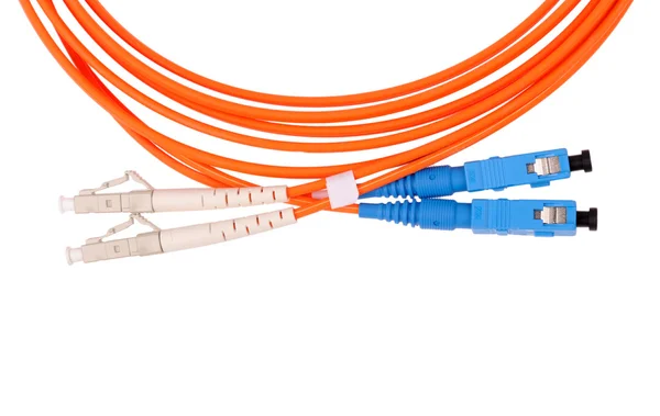 Cables de red de fibra óptica fronteriza — Foto de Stock