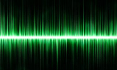 Abstract Green Colorful Rhythmic Sound Wave. Sound waveform.
