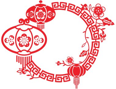 Chinese New year and Mid Autumn festival Frame clipart