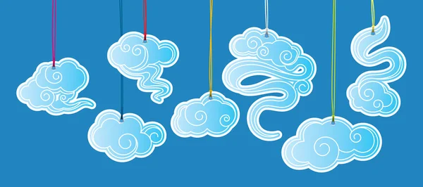 Chinesische klassische Cloud-Tags — Stockvektor