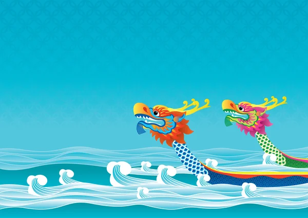 Dragón barco festival fondo — Vector de stock