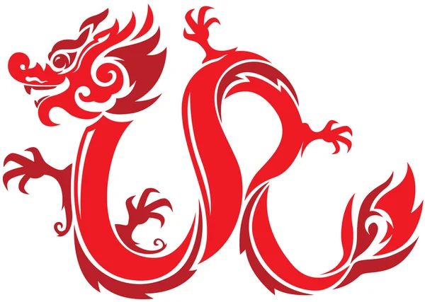 Dragón rojo — Vector de stock