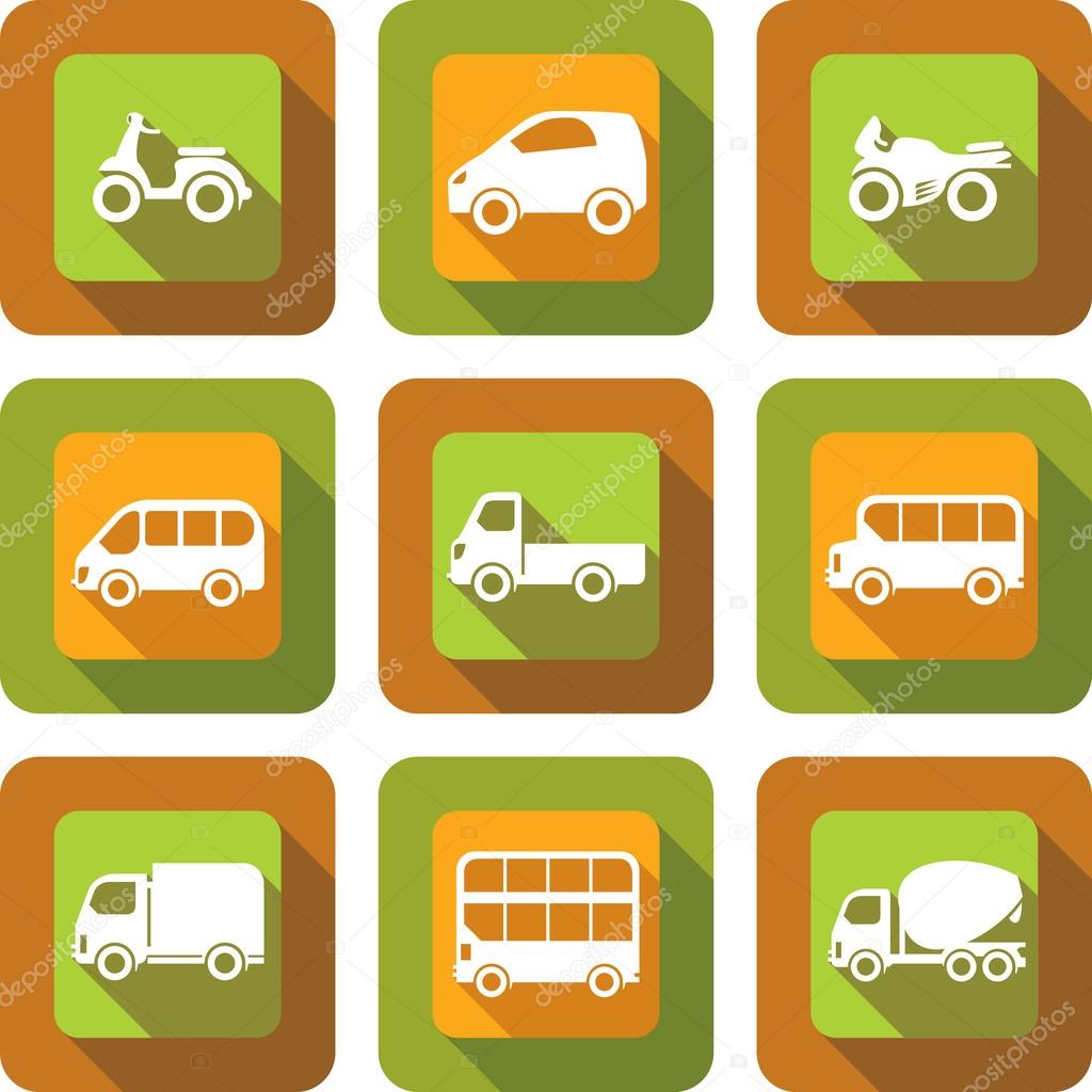 Vehicle icon design set