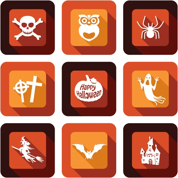 Set de pictograme de Halloween fericit — Vector de stoc