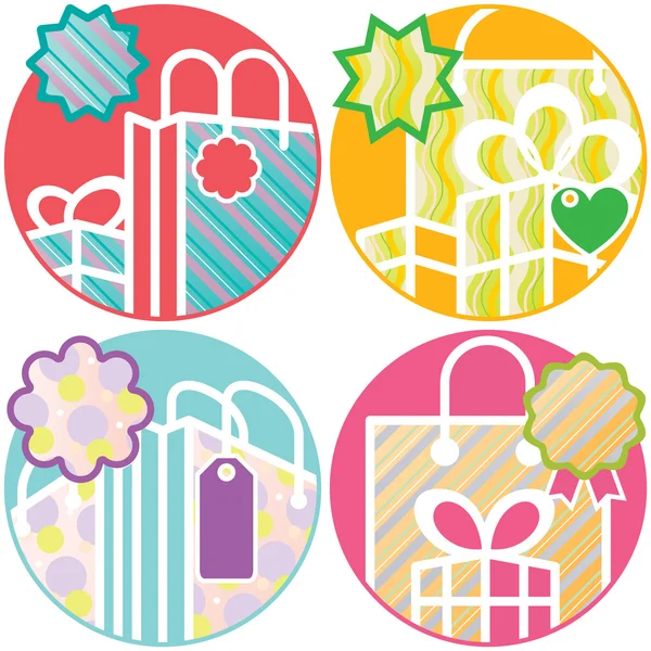 Gift boxes Shopping holiday elements — Stock Vector