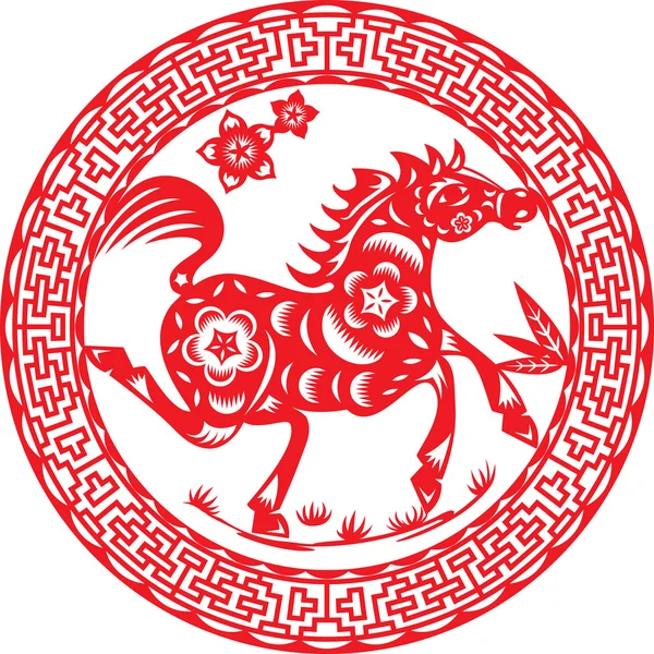 Año chino del caballo — Vector de stock