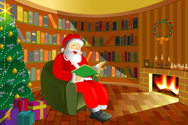Papai Noel faz uma pausa — Vetor de Stock
