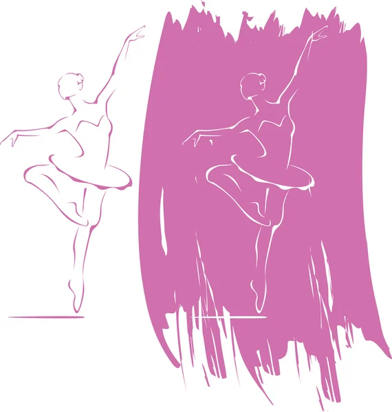 Ballerine en action — Image vectorielle