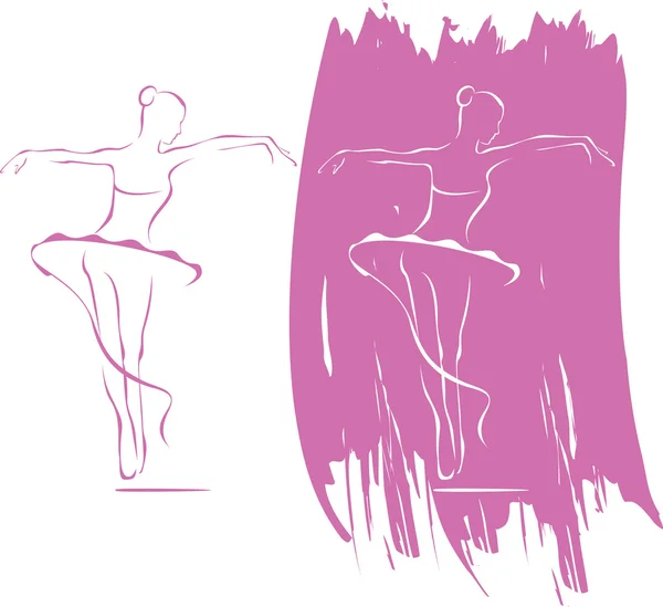 Ballerine en action — Image vectorielle