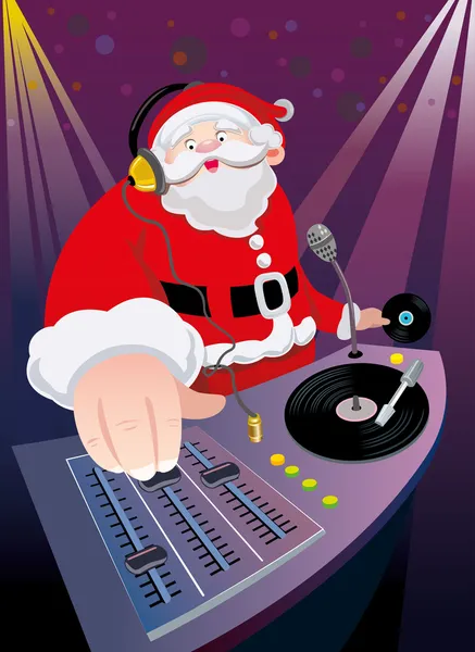 DJ Mikulás karácsonyi party — Stock Vector