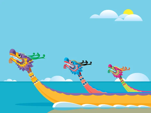 Dragón barco festival fondo — Vector de stock