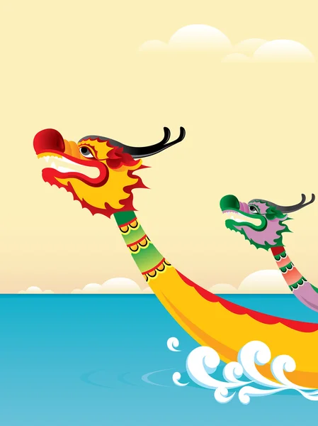 Dragón barco festival fondo — Vector de stock