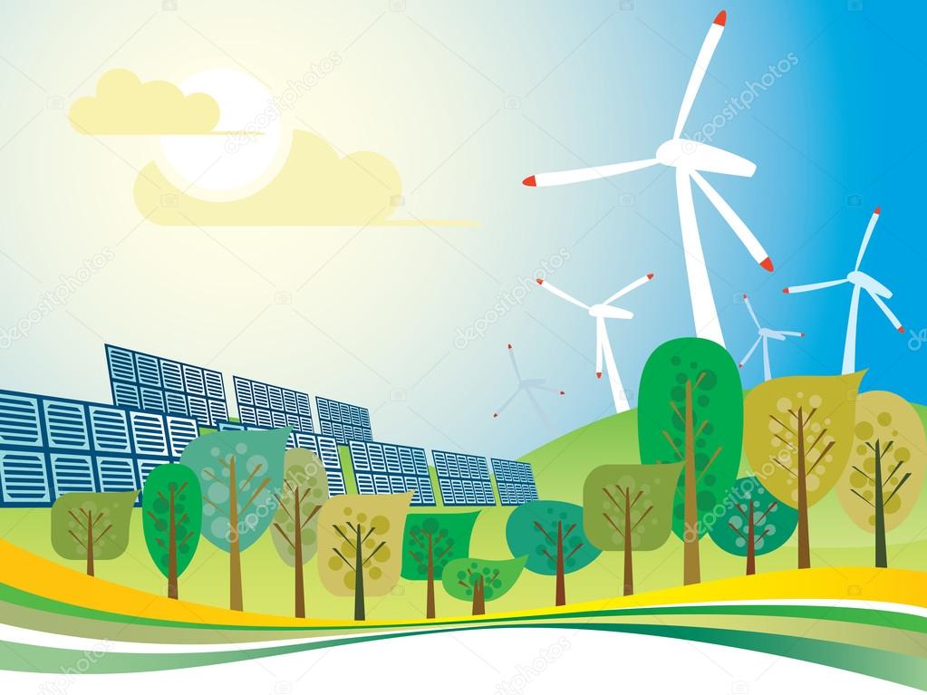 Eco City - Solar energy and Wind power