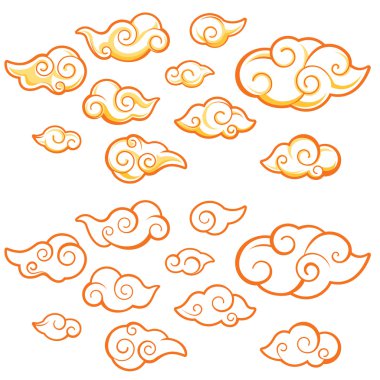 Chinese style cloud illustration clipart