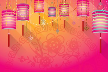 soyut Çin kağıt fenerler arka plan
