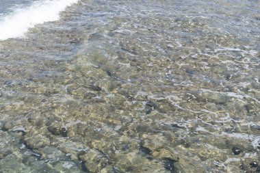 Yaşam şamandıraları mavi denizde yüzer.