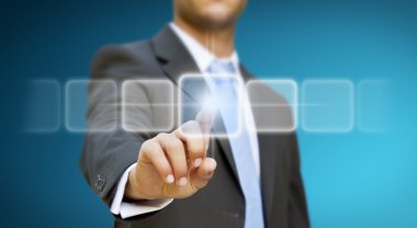 dokunmatik ekran konsepti dokunmadan işadamı