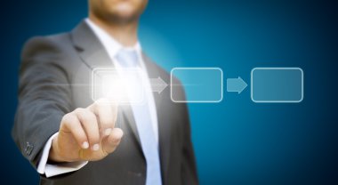 dokunmatik ekran konsepti dokunmadan işadamı