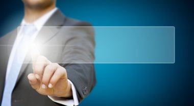 dokunmatik ekran konsepti dokunmadan işadamı