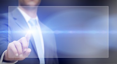 dokunmatik ekran konsepti dokunmadan işadamı