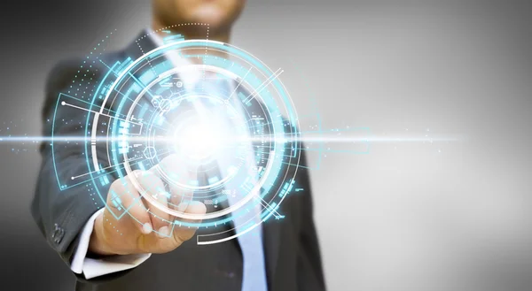 dijital grafik kavramı dokunmadan işadamı