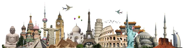 Dünyayı gezmek anıtlar konsepti