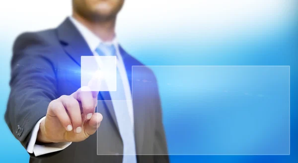 Businessman touching tactile interface — Stock Photo, Image