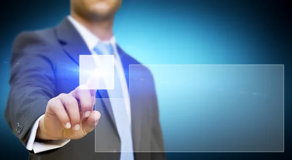 Businessman touching tactile interface — Stock Photo, Image